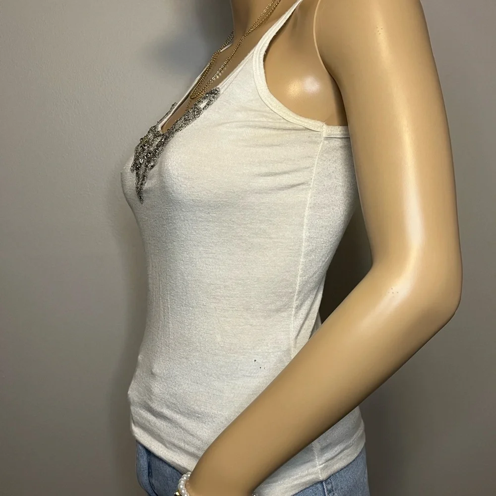 Costa Blanca Cream Camisole with Silver Embellishments - Picture 2 of 5